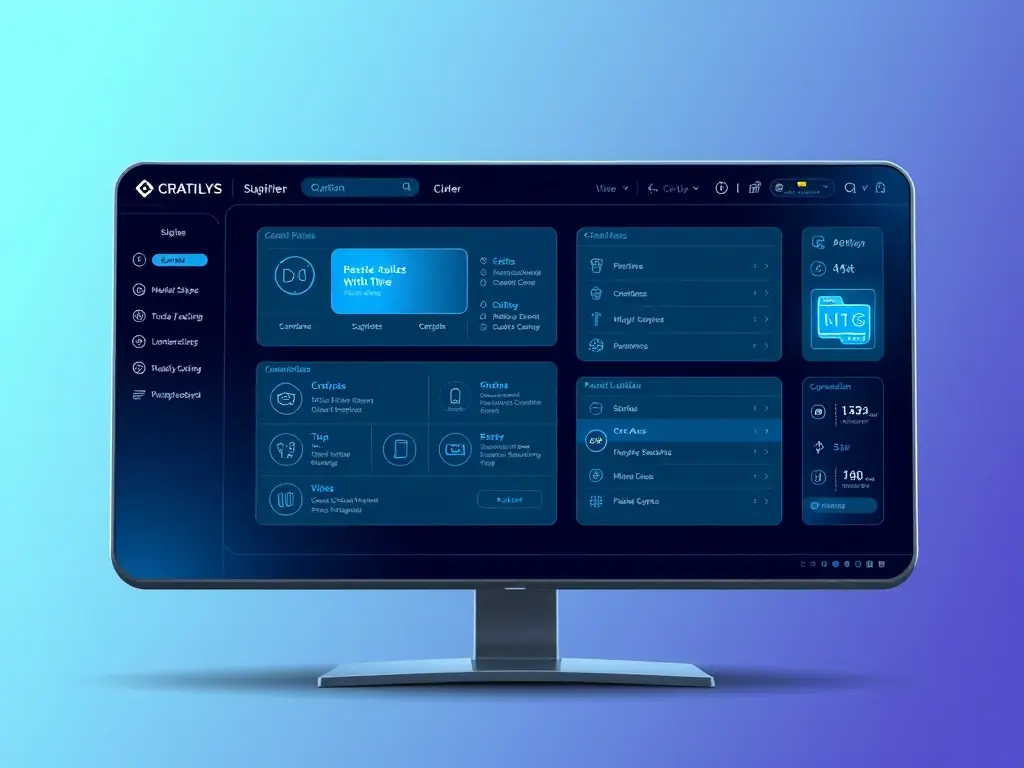 An integrated view of the CRATILYS Platform, showcasing its various modules and functionalities, highlighting its role as a digital business operating system.