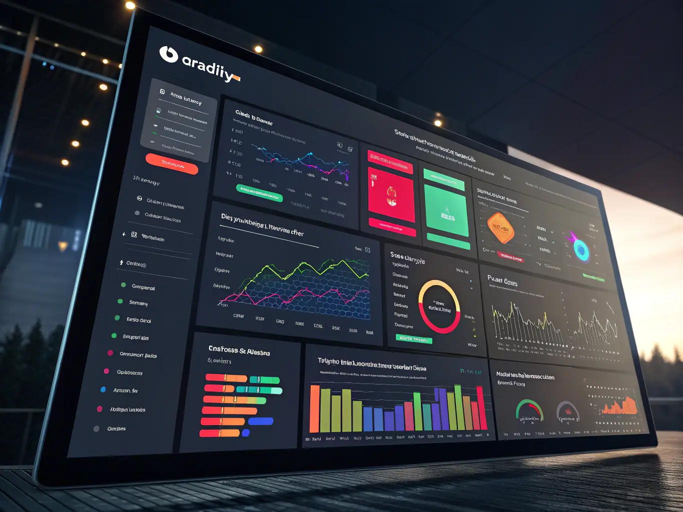 A clean, modern interface of the CRATILYS Platform, showcasing its dashboard with real-time data visualizations and key performance indicators. The image should convey a sense of efficiency and control.